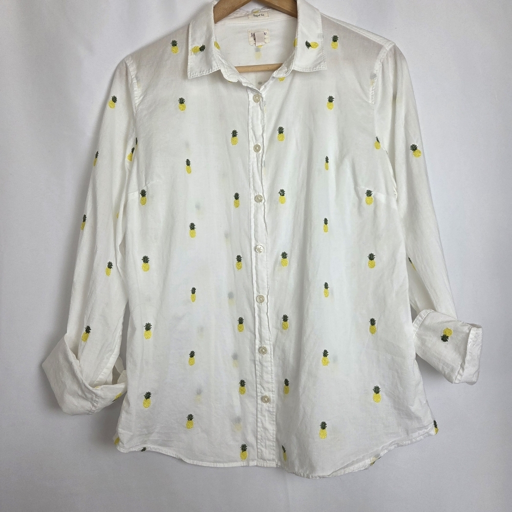 J.Crew Pineapple Button Down Shirt - image 1
